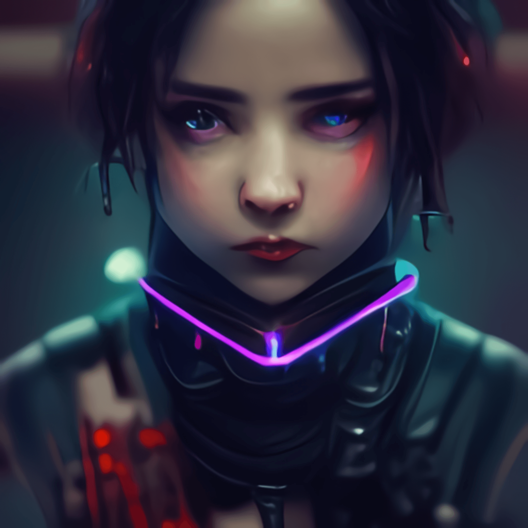 Cyberpunk Girl#35 [MYTHIC] - Cyberpunk Girl Holding Sword | OpenSea