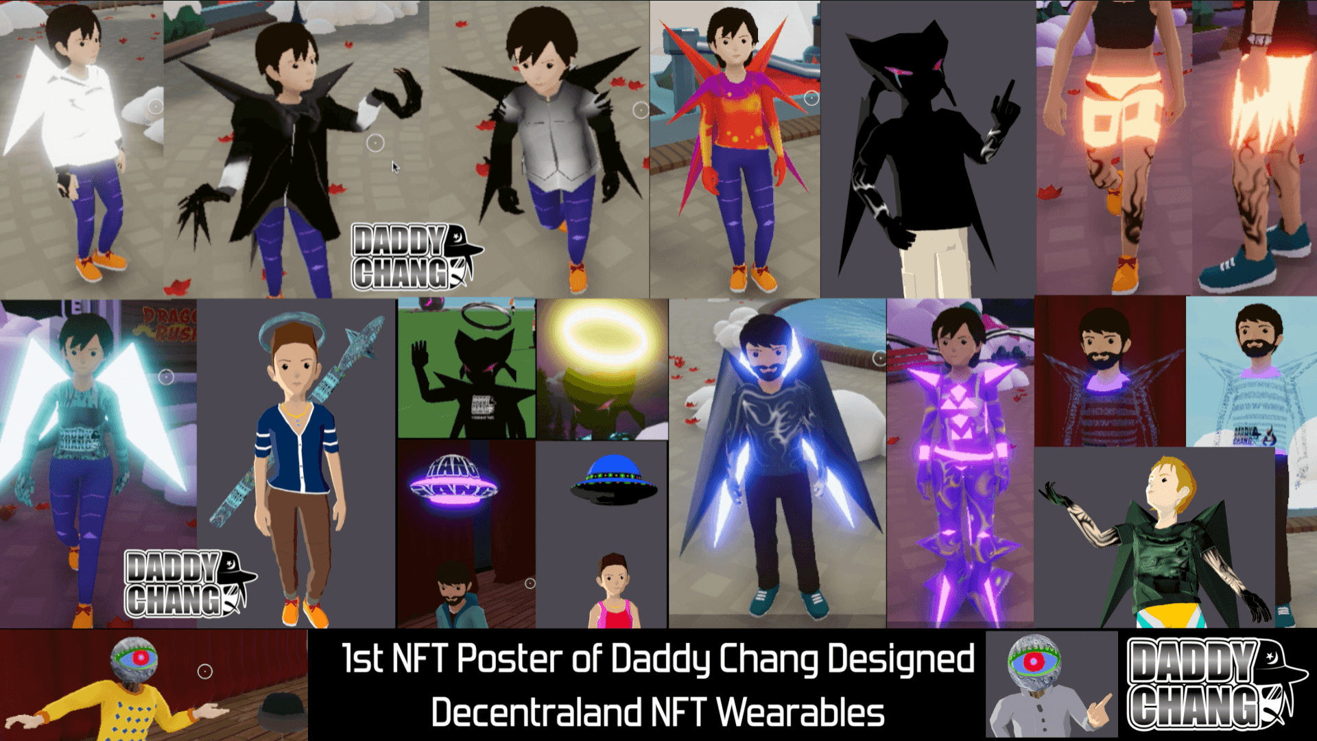 1st Season Poster of Daddy Chang Designed Decentraland Wearables (June~August 2021)