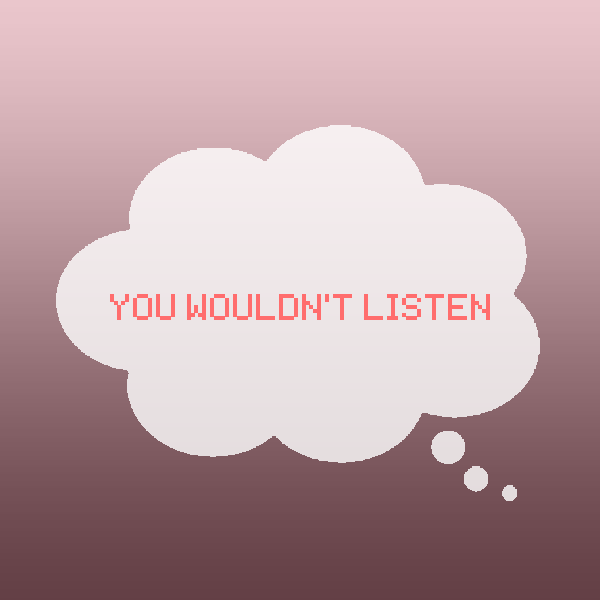 You wouldn't listen.