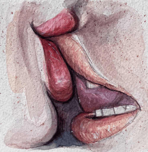 Watercolor Lips "Game"