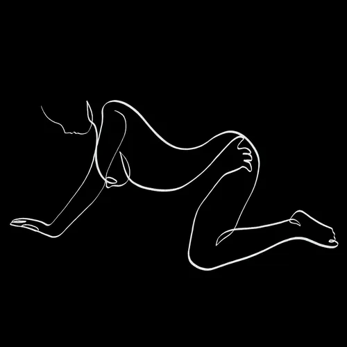 Cowgirl sex position one line art #2