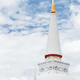 temple in asia with blue sky - old