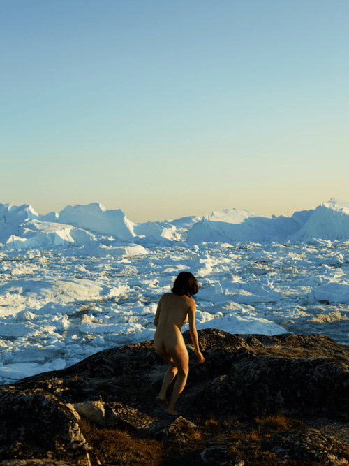 Sheri in front of the Disko Bay