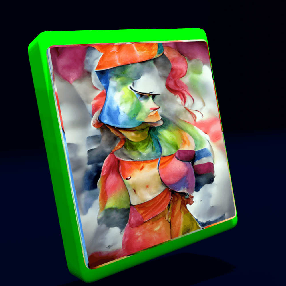 Kglitch colourful woman 3D