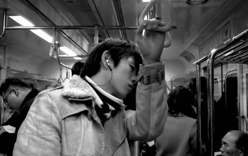 Subway_Music Listening Man