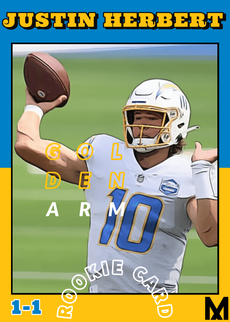 Justin Herbert Golden Arm Rookie Card 1 of 1