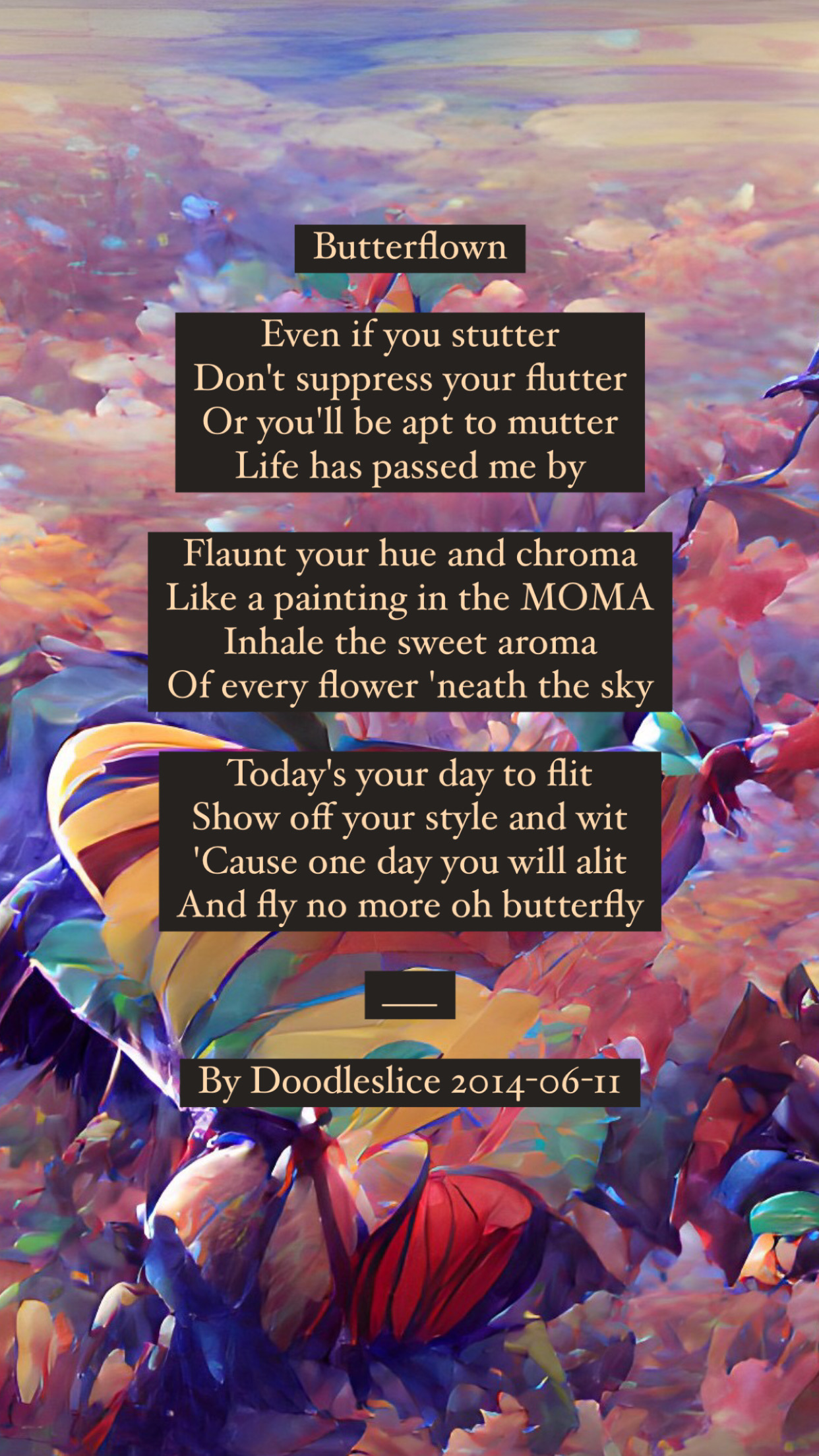 Butterflown - Poem and reading by Doodleslice