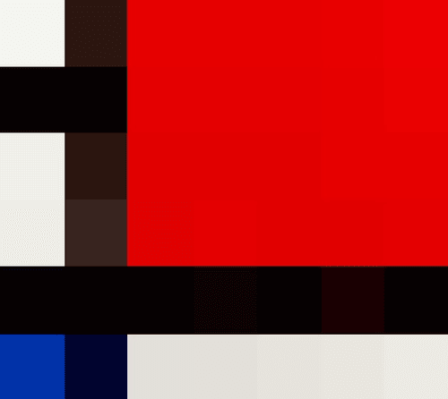 Composition with Red Blue and Crypto