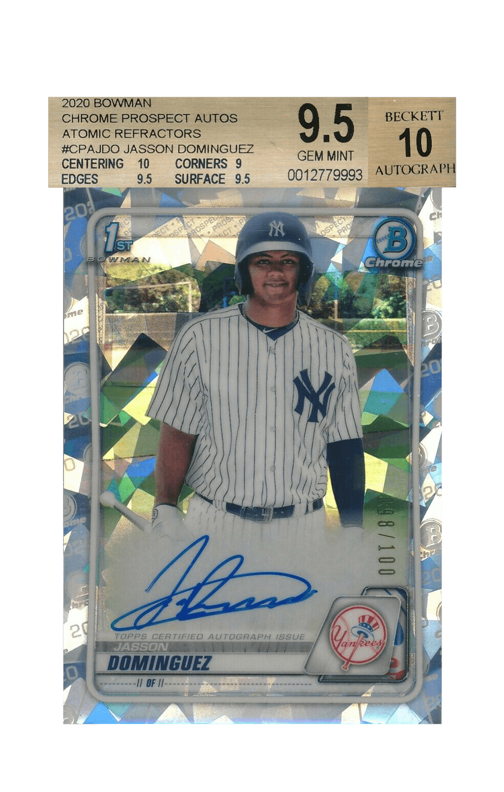 JASSON DOMINGUEZ ROOKIE CARD Bowman CHROME RC New York Yankees Baseball  MINT!