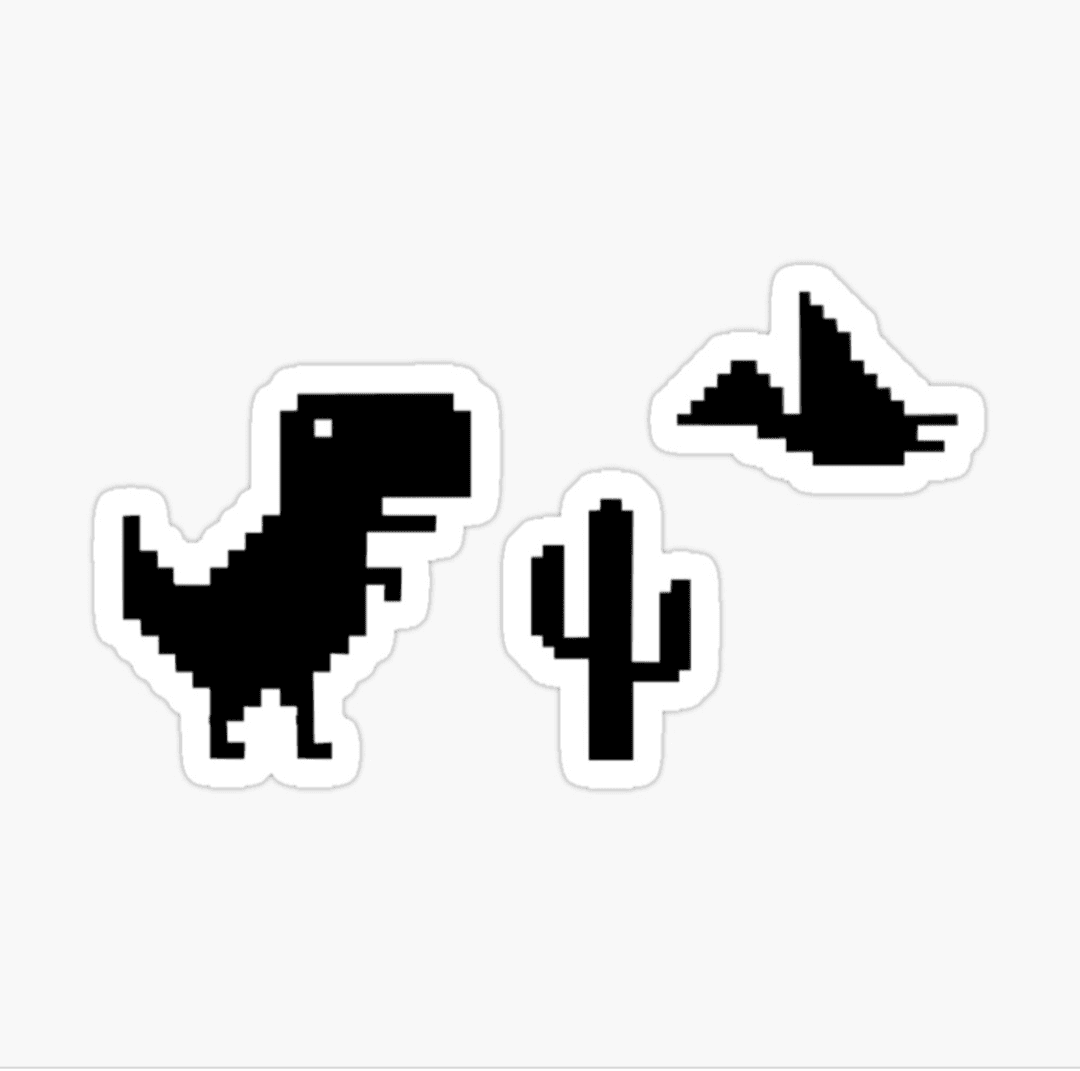 chrome dino talking to cactus and bird - Collection | OpenSea