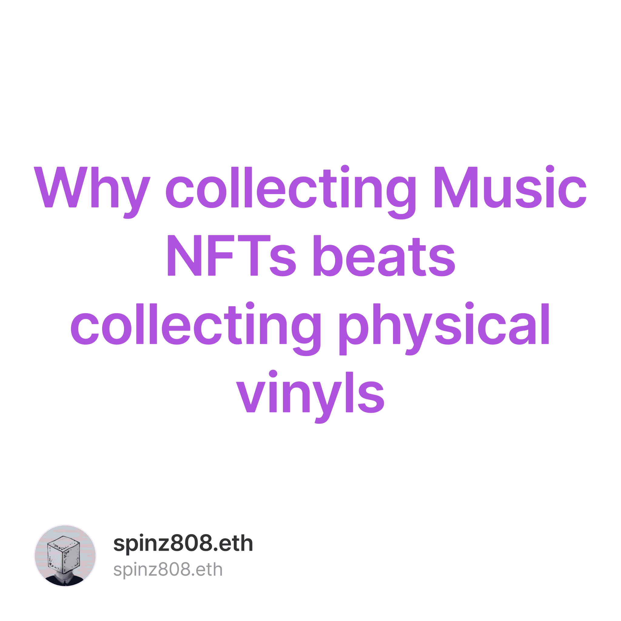 Why collecting Music NFTs beats collecting physical vinyls 33/100