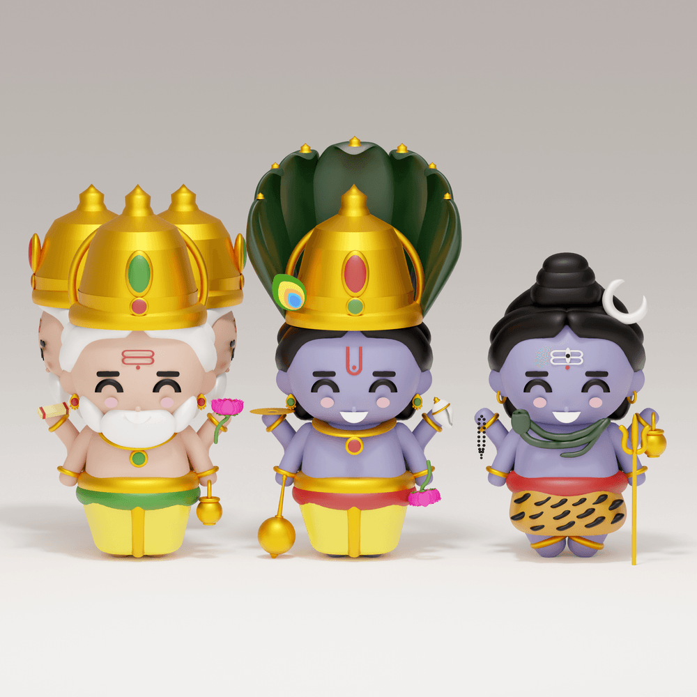 The Trimurti (Lord Brahma, Lord Vishnu and Lord Shiva) #18 - Tiny Dolls |  OpenSea