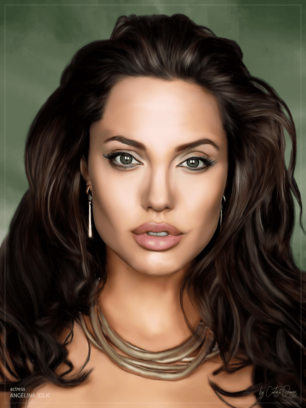 Angelina Jolie minimalist art portrait - digital painting iPhone Wallet  for Sale by Thubakabra