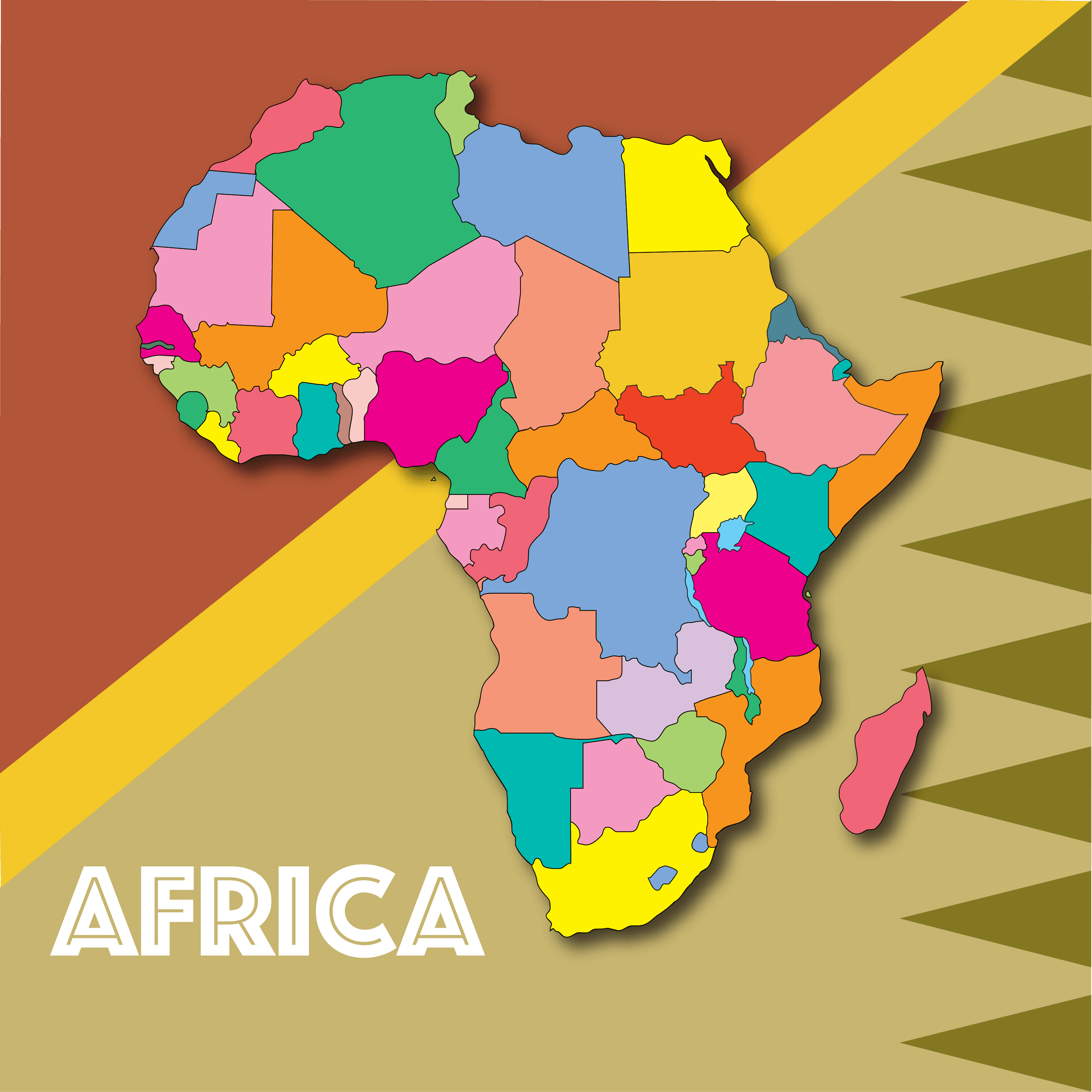 Africa Countries Color NFT-02 with clip-art