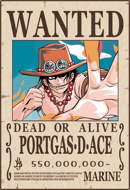 One Piece - poster WANTED PORTGAS D ACE