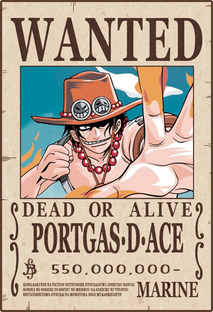Portgas D. Ace - One Piece Wanted #1 - One Piece Posters - (Wanted/Marine)  | OpenSea