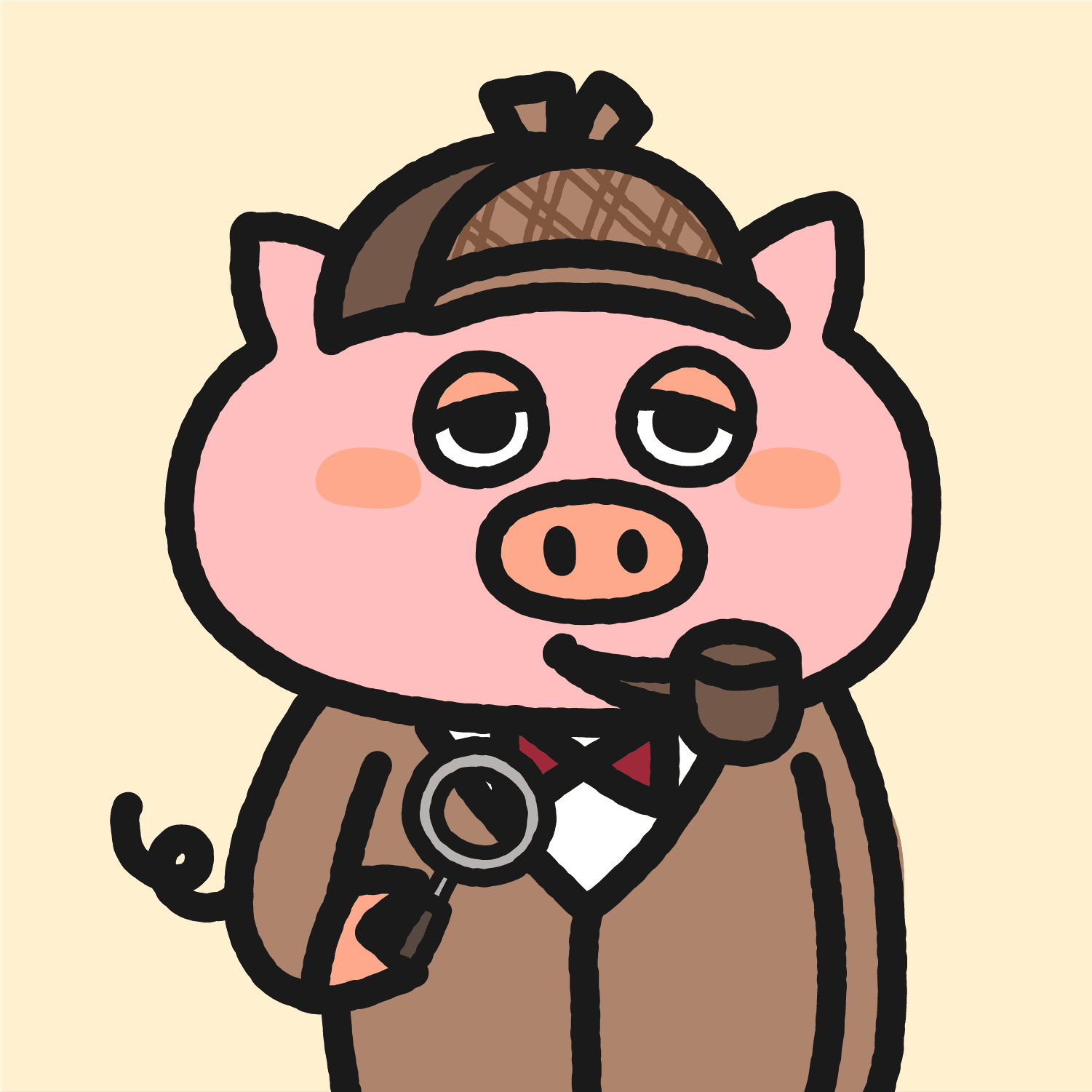 Cute Pig #17 Detective