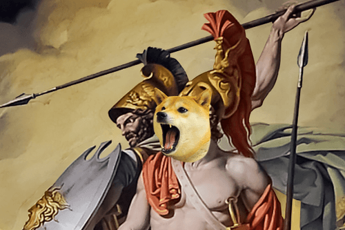 Protected by Doge Ares, Doge Achilles Overwhelms Hector