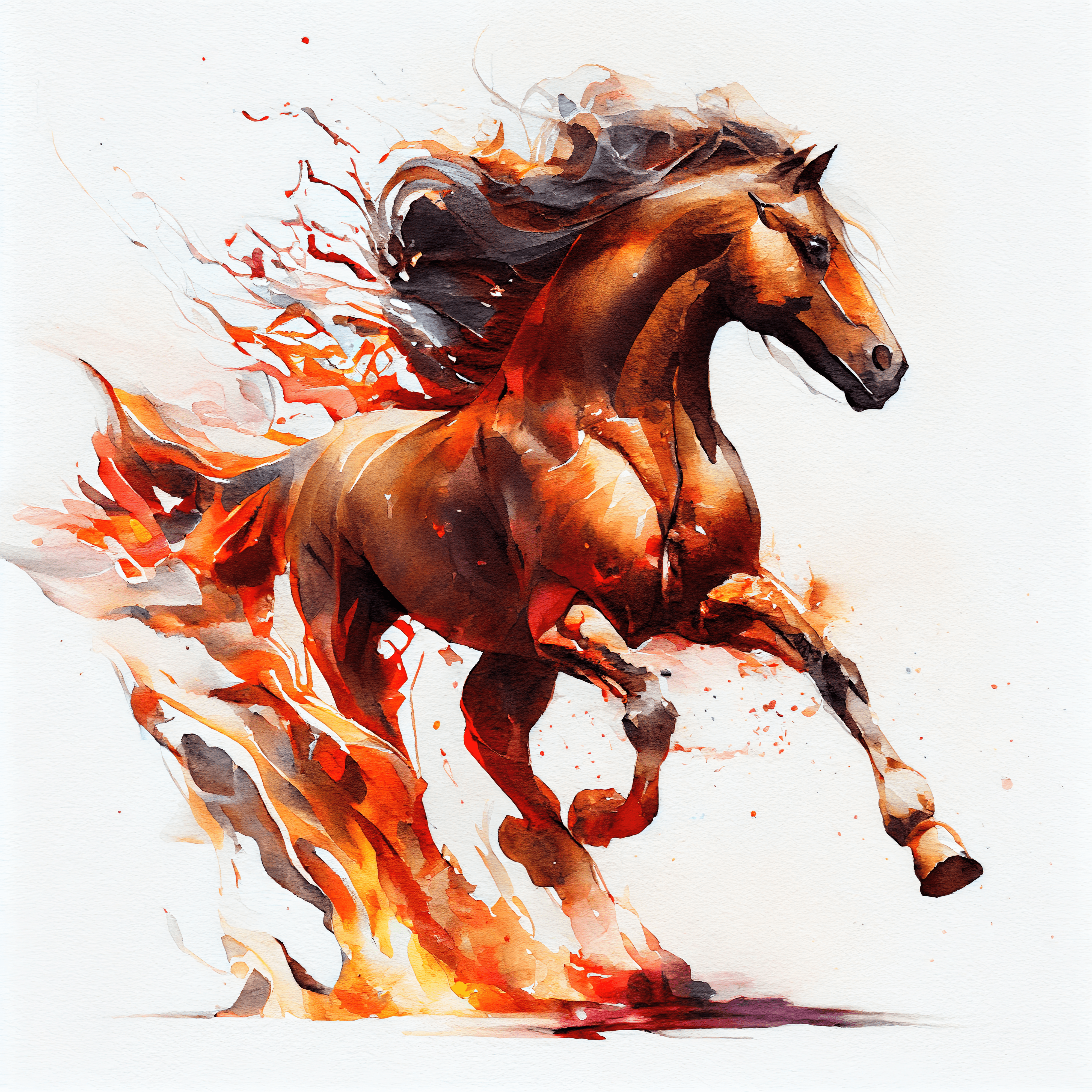 Horse running through flames