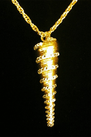 Swarovski embroidered gold nautical minaret