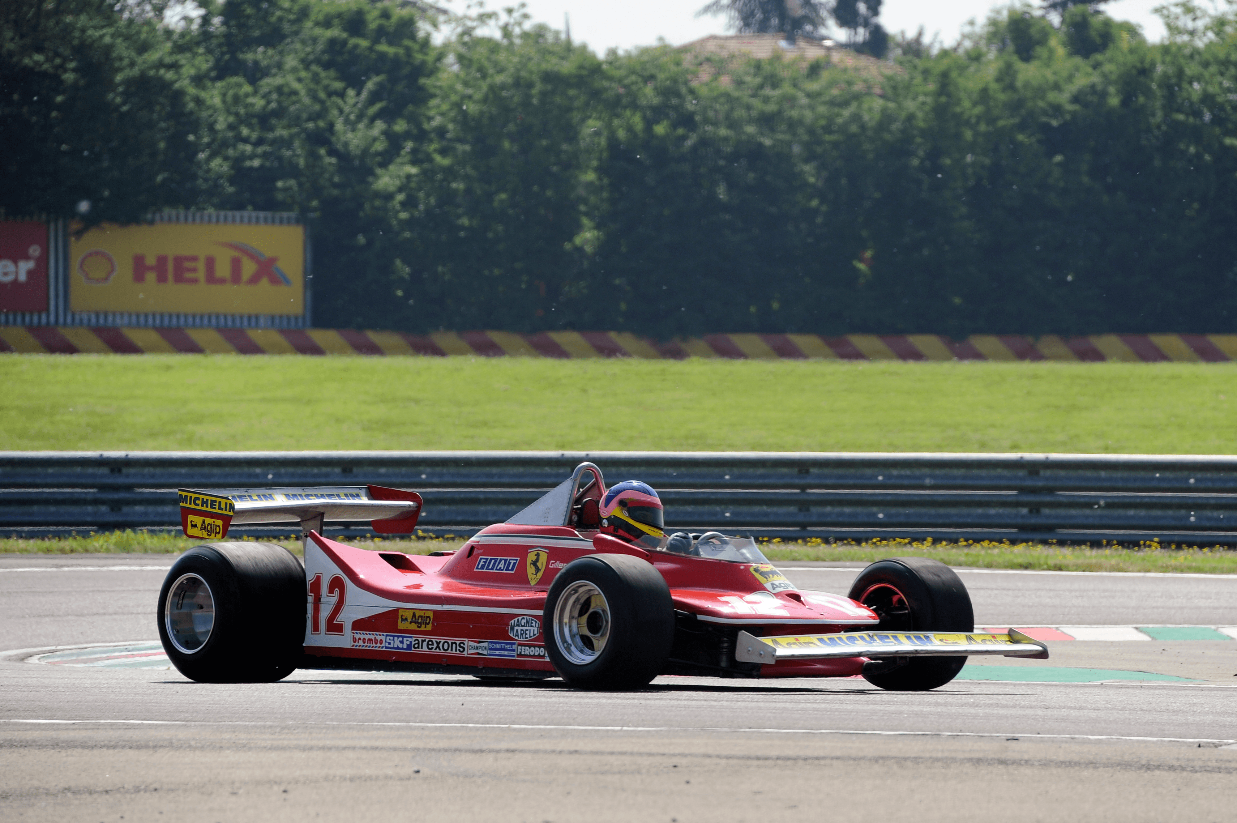 Jacques Villeneuve testing Gilles Villeneuve car Ferrari 312 T4