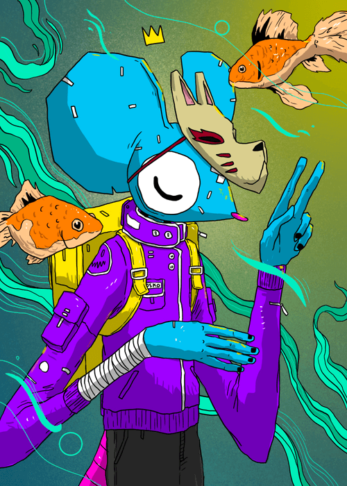 Head Swimming with the Fishes