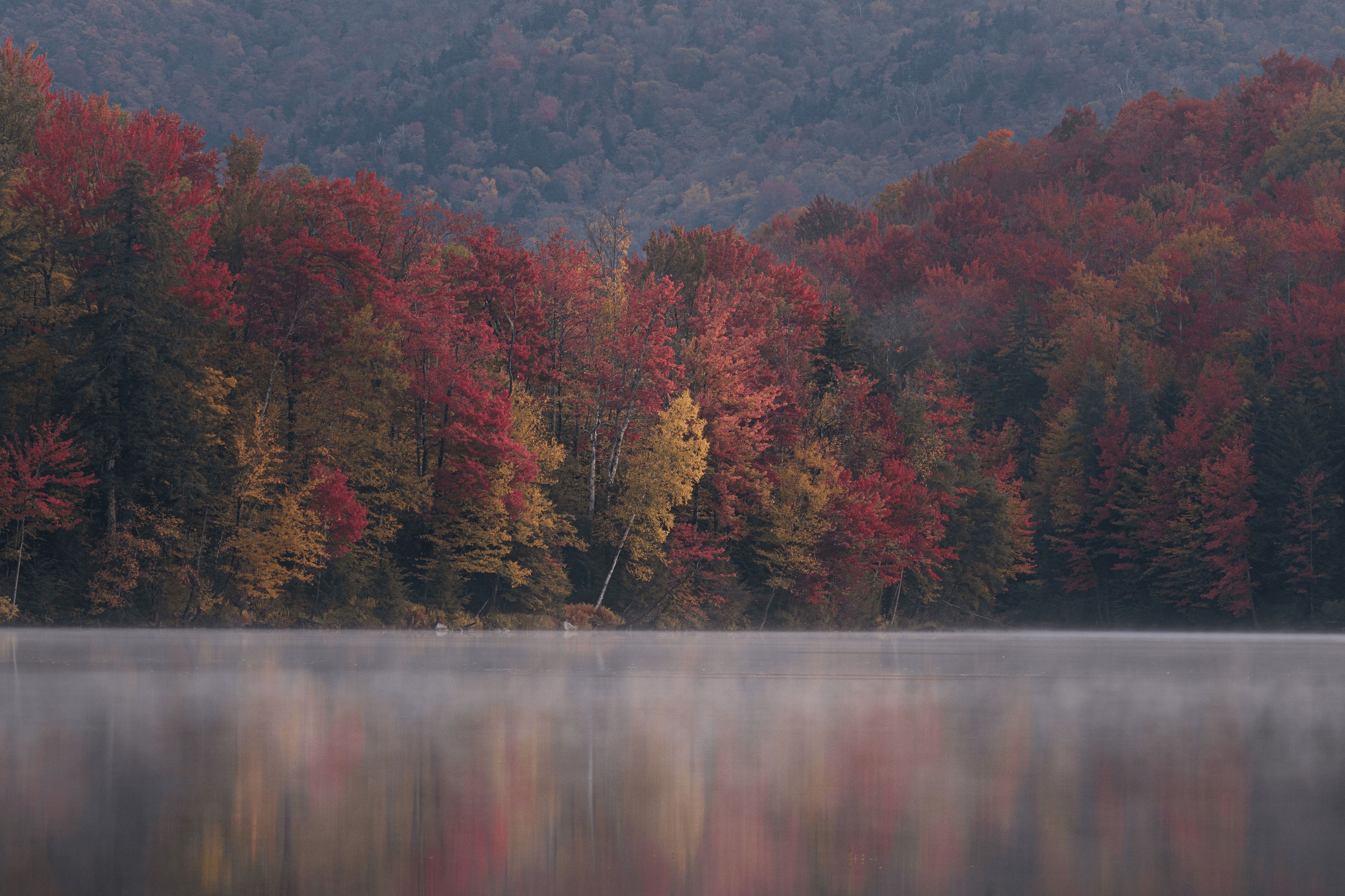 Foggy Lake by Killington Mountain before the Fall photo by Dennis Maida