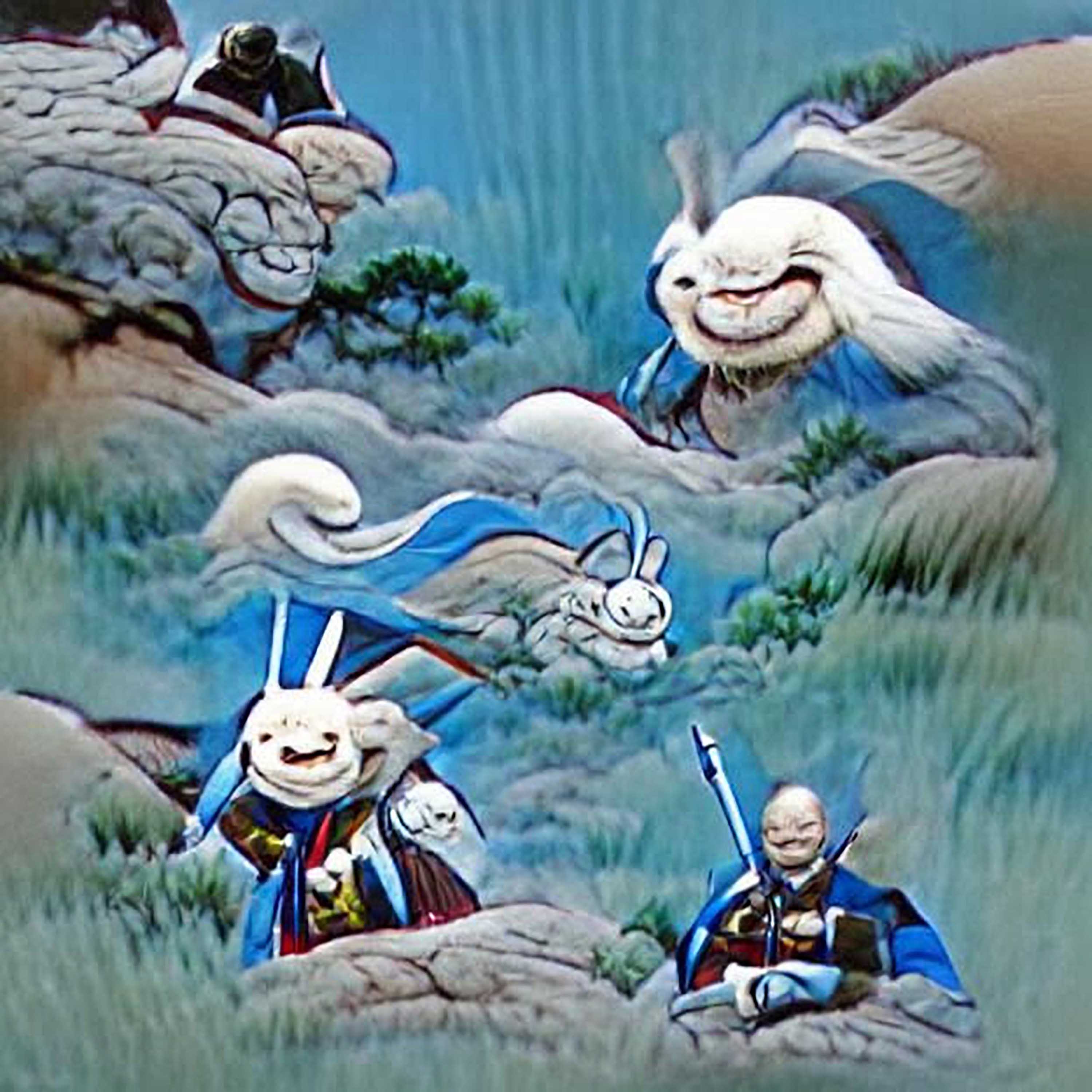 #100 - "smiling Rōnin, happy Rabbit Samurai, Usagi Yojimbo"