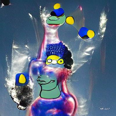 Marge Simpson as Pepe the Frog on Ketamine