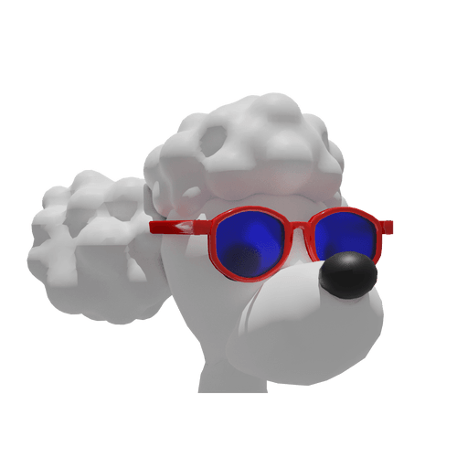 Dog Poodle Sunglasses -3D-