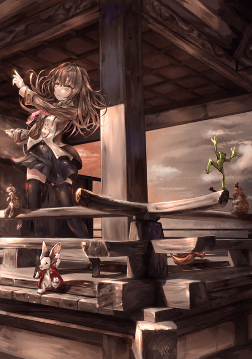 High school girl + background