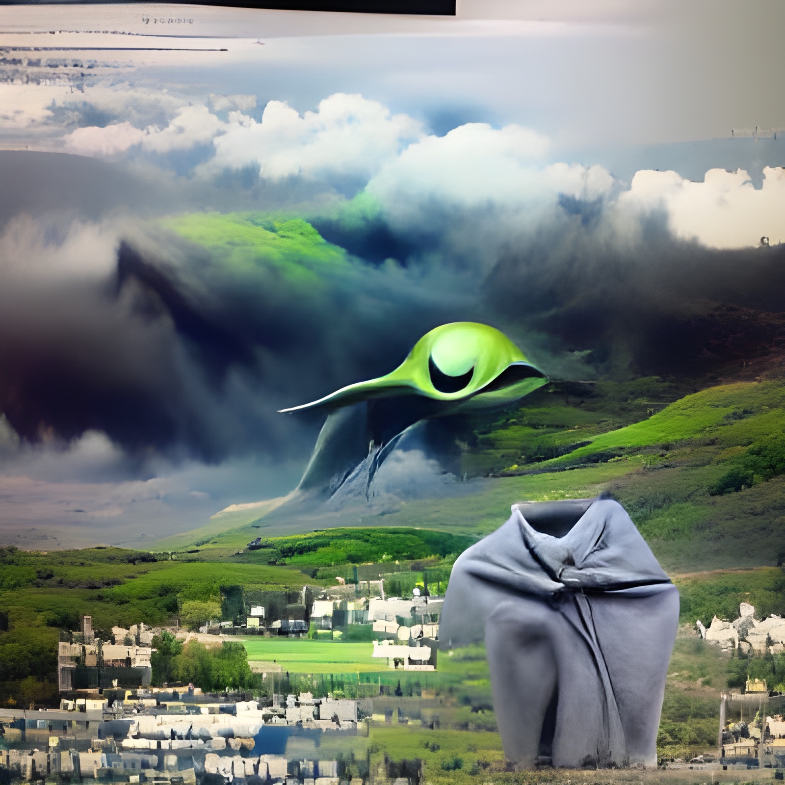 Hooded alien creature