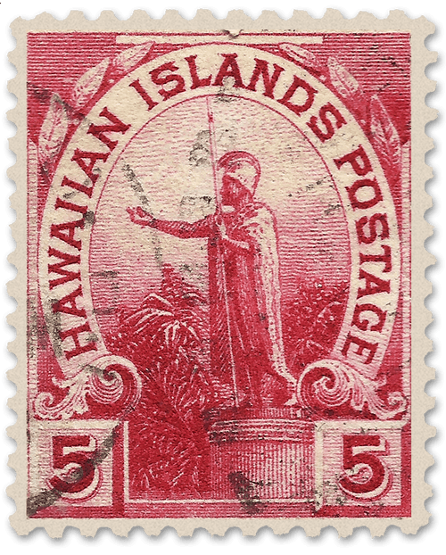 1894 Hawaii Hawaiian Islands King Kamehameha I Statue Postage Stamp 5 Cents