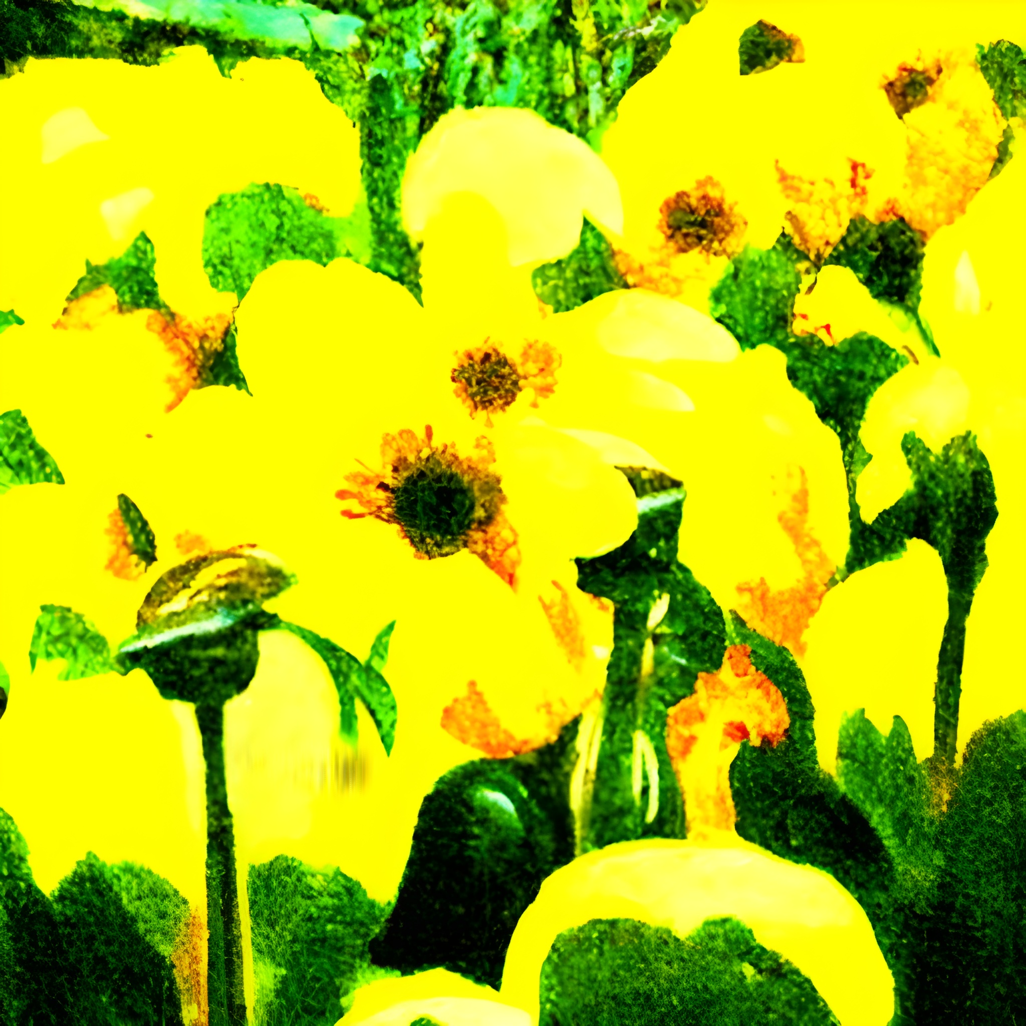 10002 garden of yellow flowers
