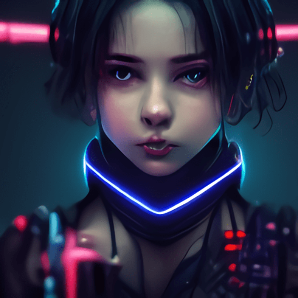 Cyberpunk Girl#24 [DIVINE] - Cyberpunk Girl Holding Sword | OpenSea