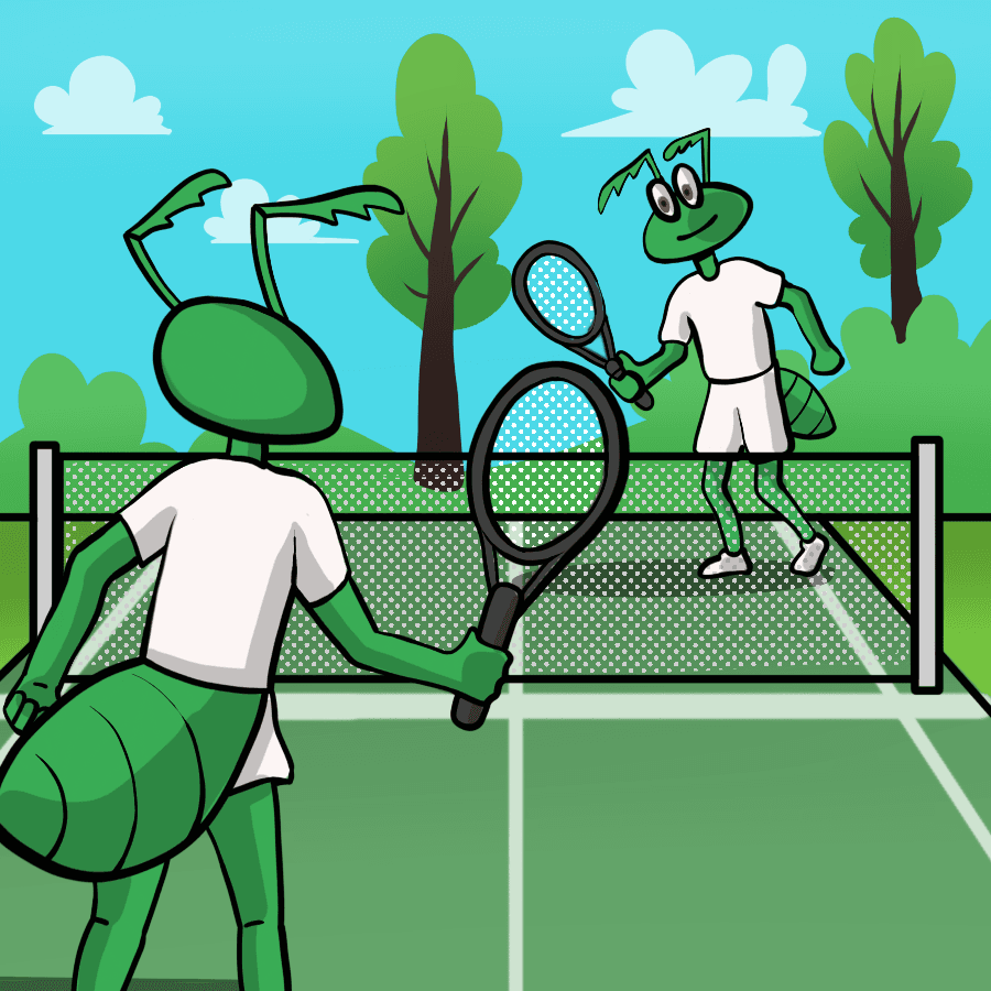 Arthur The Crypto Ant Playing Tennis