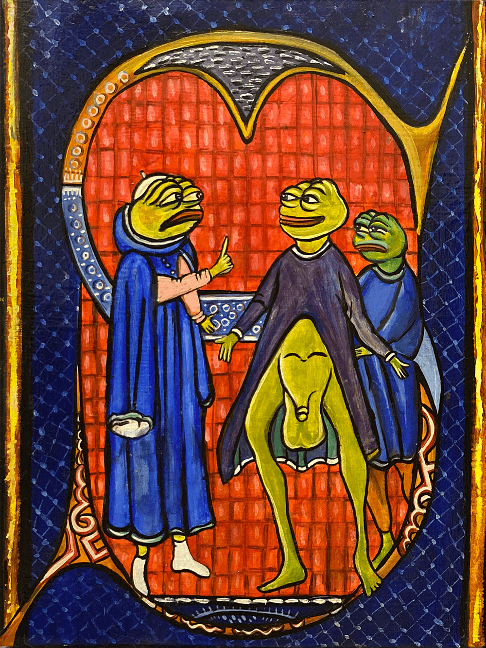 Medieval Medical Manual or Pepe with Really Big Testicles - Pepelangelo Oil  to NFT | OpenSea