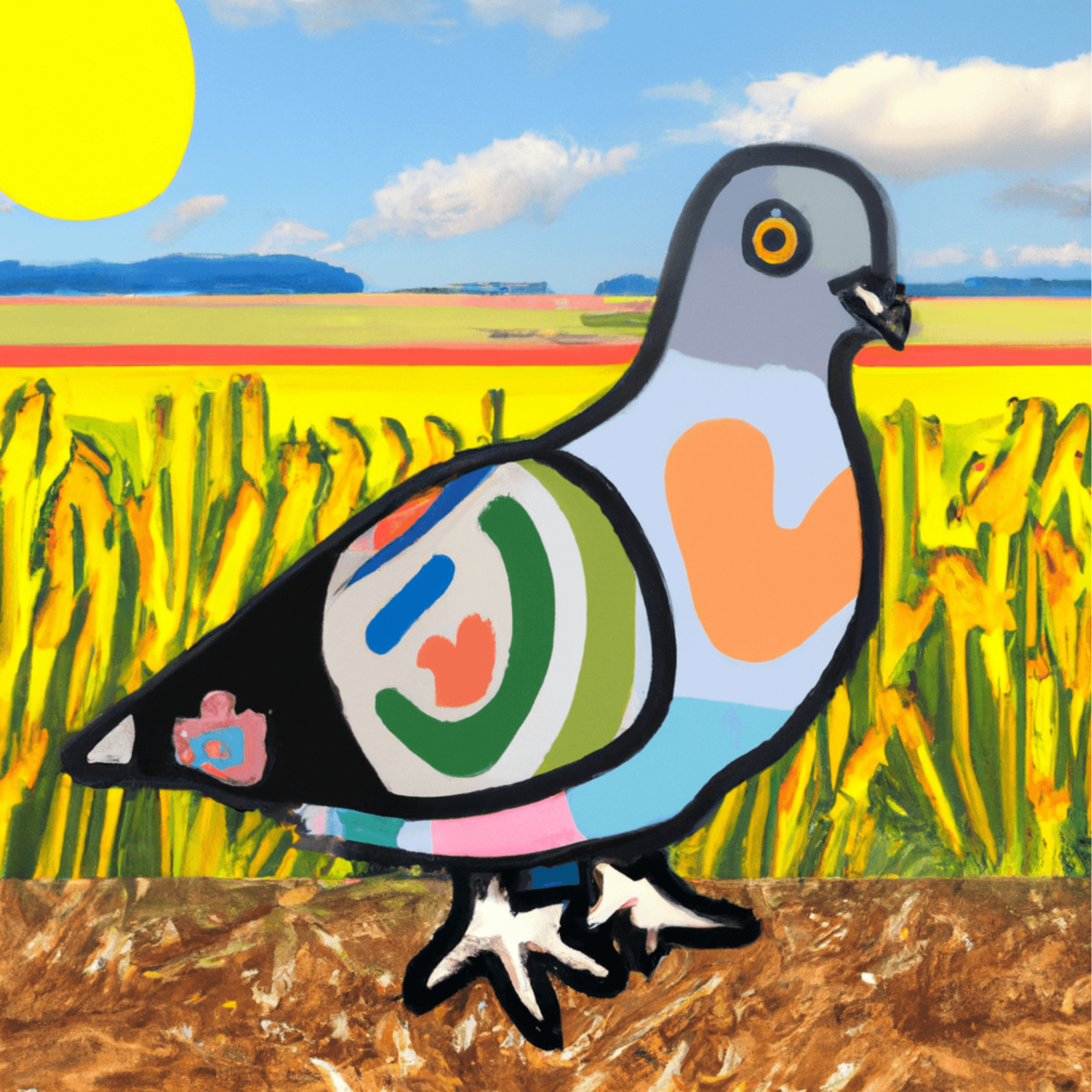 Metaverse AI Critters:  Hippie Pigeon #1/1