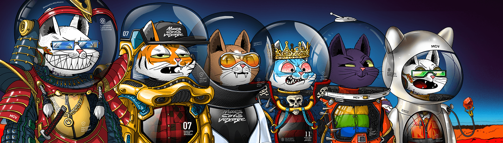 Mars Cats in Spacesuits