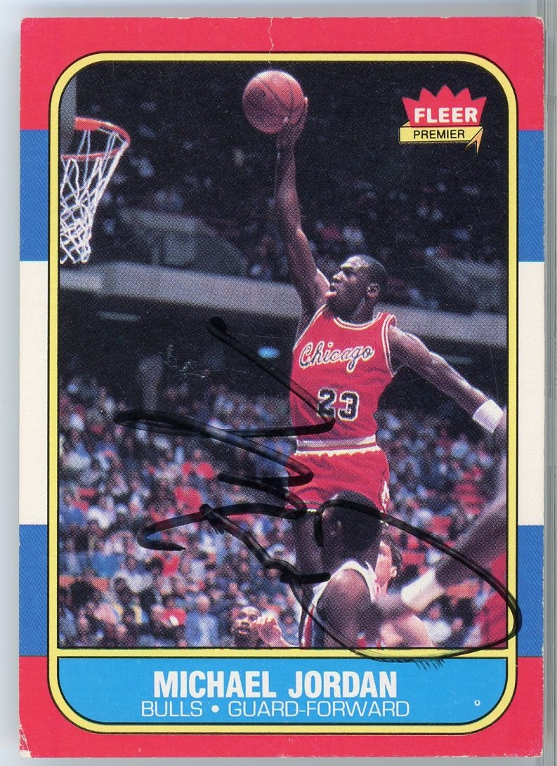Michael Jordan Fleer Rookie Card SIGNED (Extremely Rare) certified authentic.