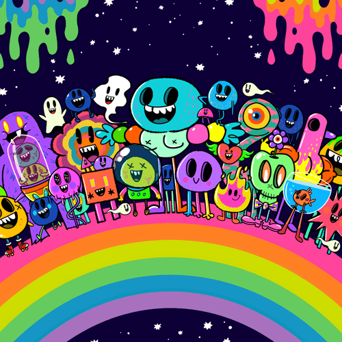 Doodle #002 - Rainbow Buddies