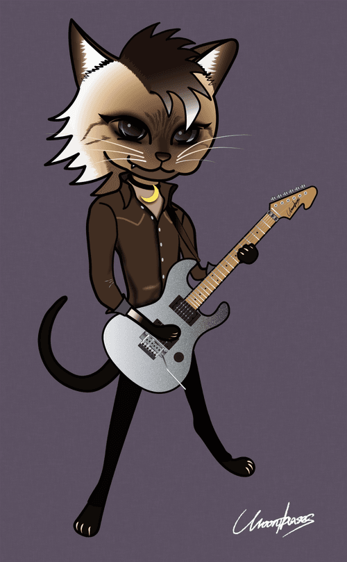 Moon Guitar Cats #5 "Go"
