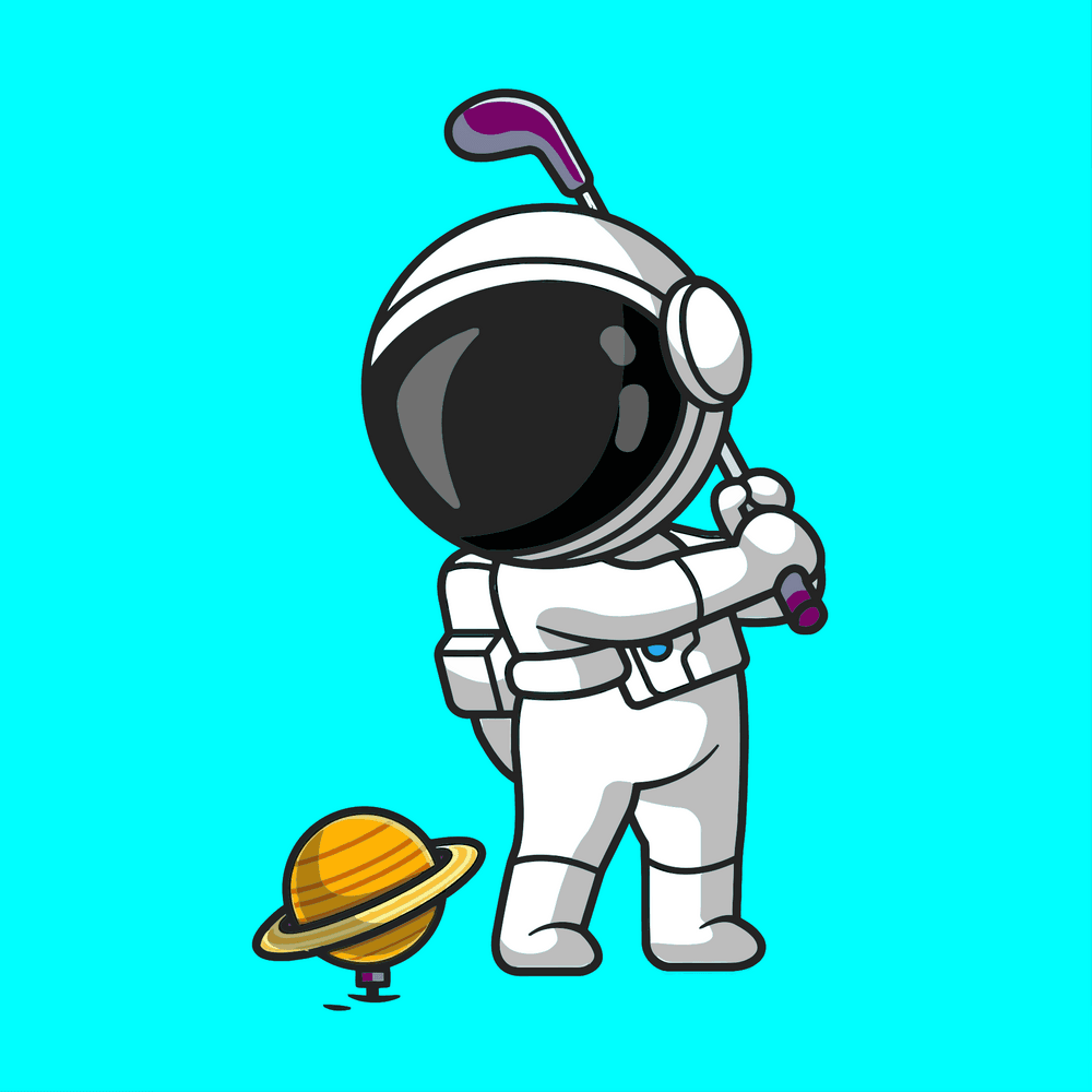 Cute Astronaut Golf - CuteCryptoCharacters | OpenSea