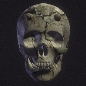 3D Interactive Skull Dry Mud Texture
