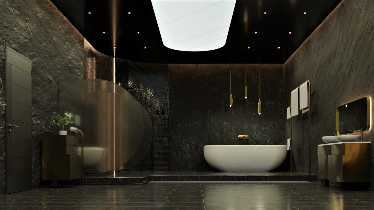 Golden Black Bathroom