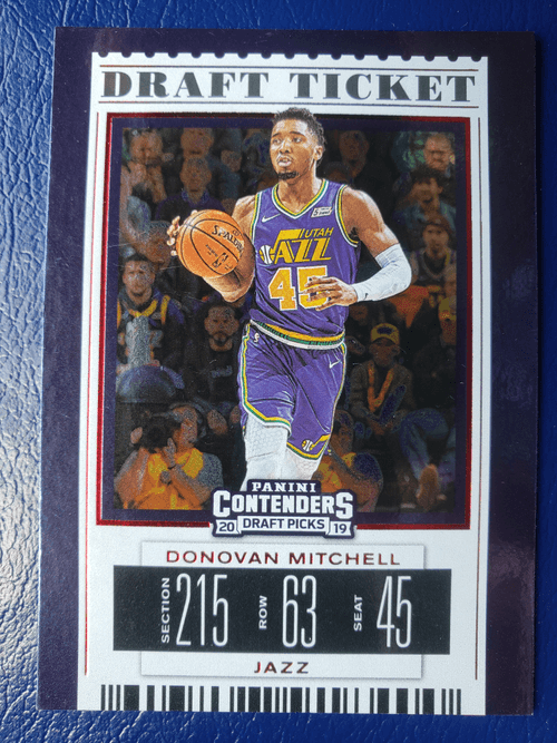 2019-20 Panini Contenders Draft Picks Draft Ticket Blue Foil basketball Donovan Mitchell #16, UTAH JAZZ