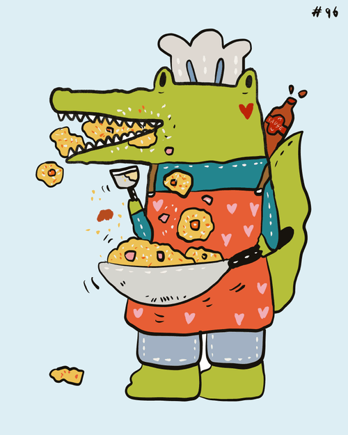 96 Croco eat Egg Fried rice 