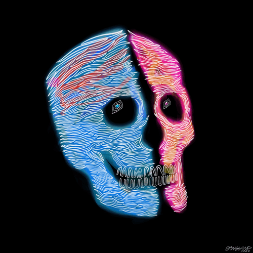 Gangland Skull #340 - "We Evolve Together" - by Eddie Gangland