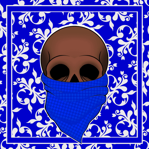 Blue Flag Skull