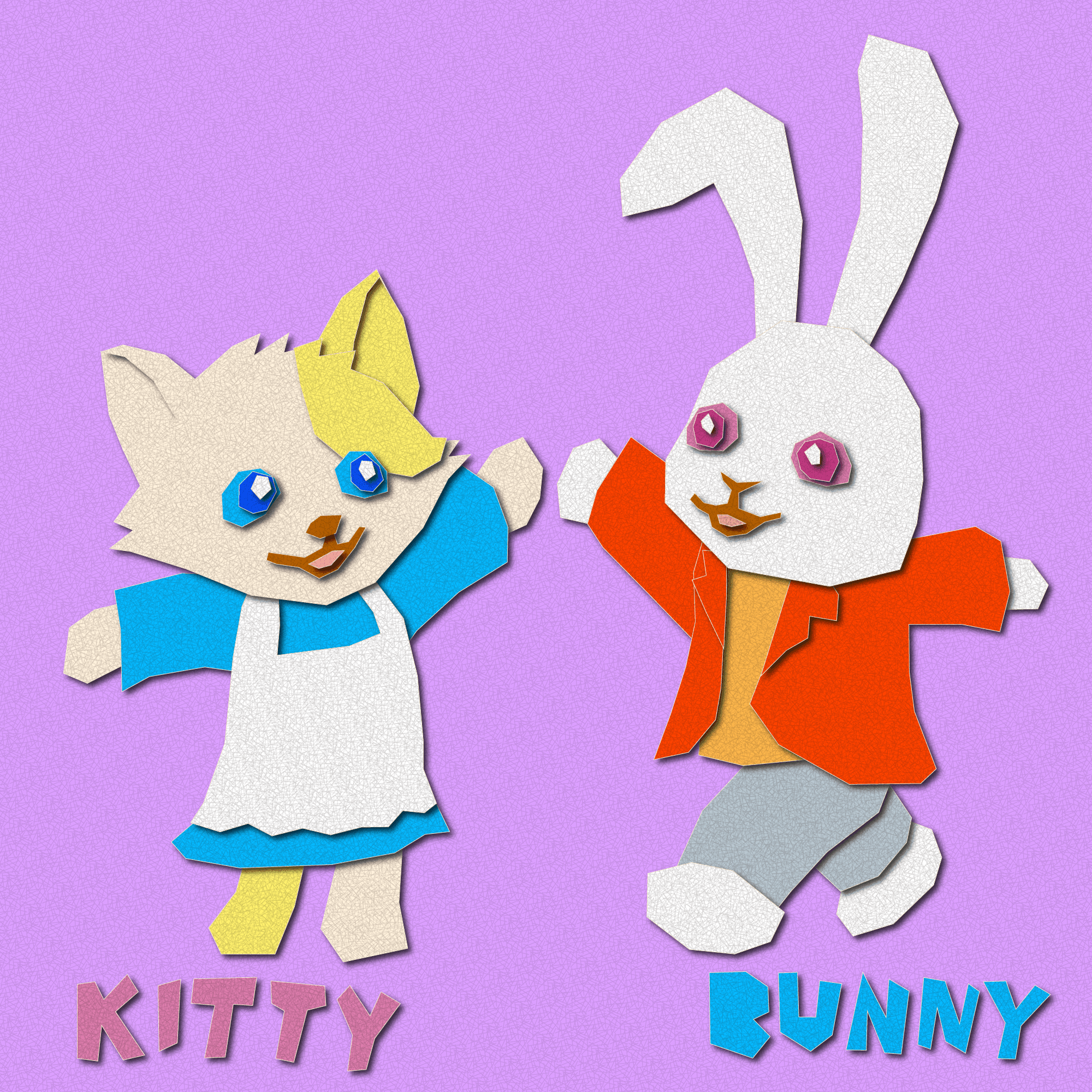 PaperCraft / Kitty and Bunny